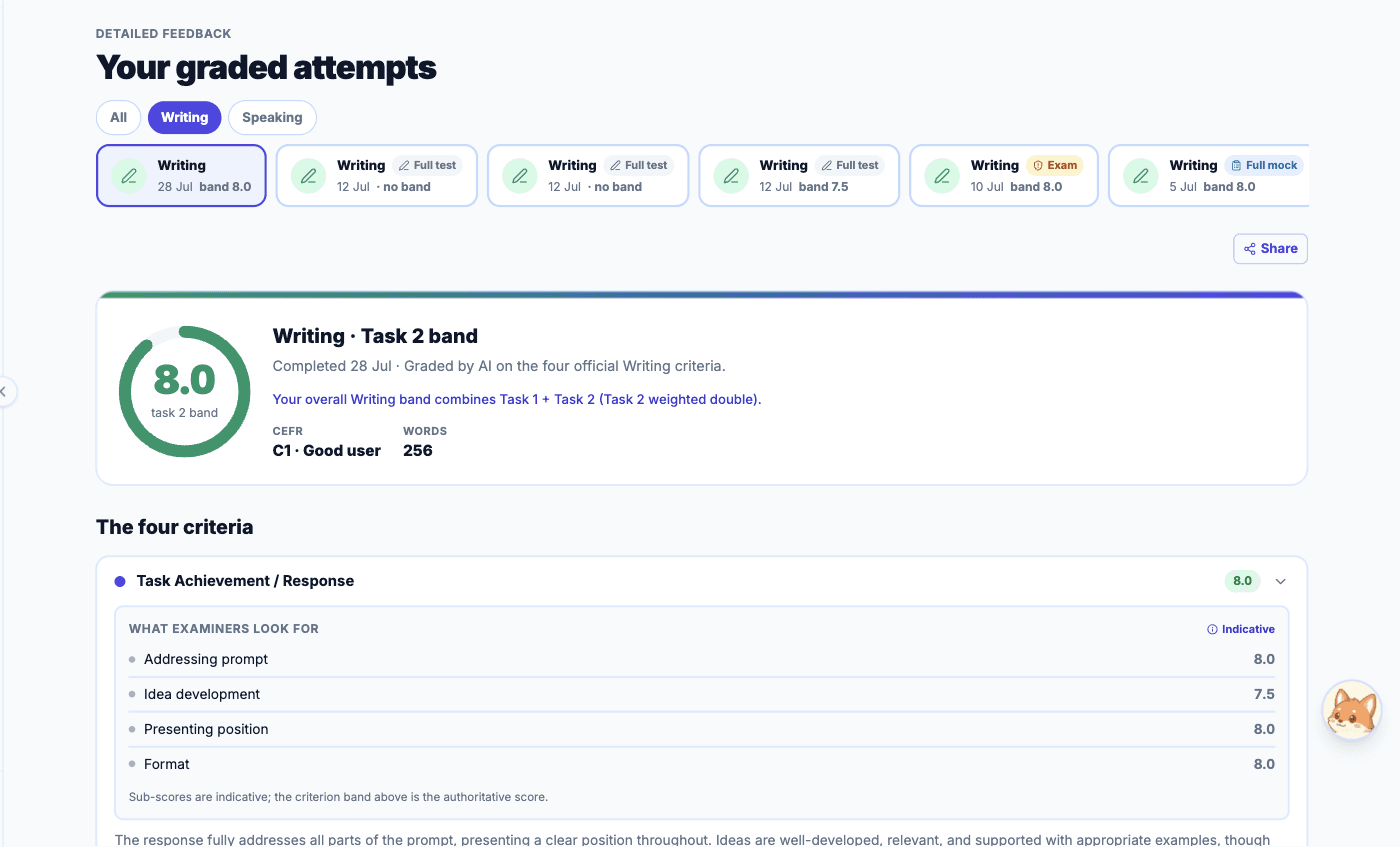 Detailed feedback